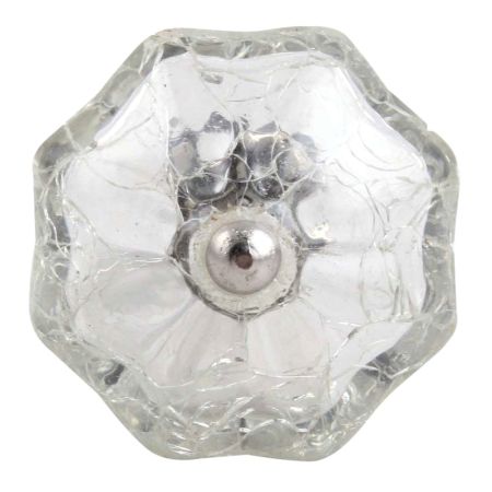 Clear Crackle Melon Glass Wine Stopper 